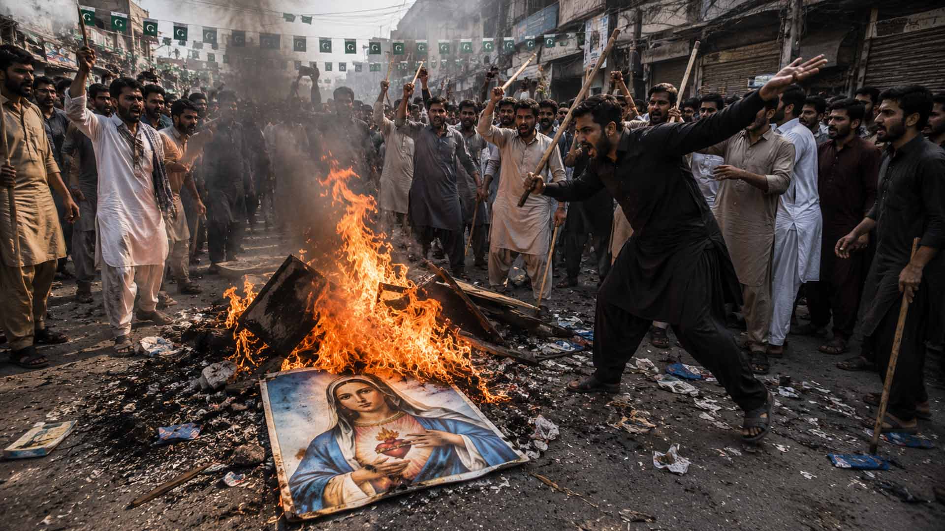 Christelijke gemeenschap getroffen door geweld na een beschuldiging van godslastering in Pakistan – illustratieve afbeelding