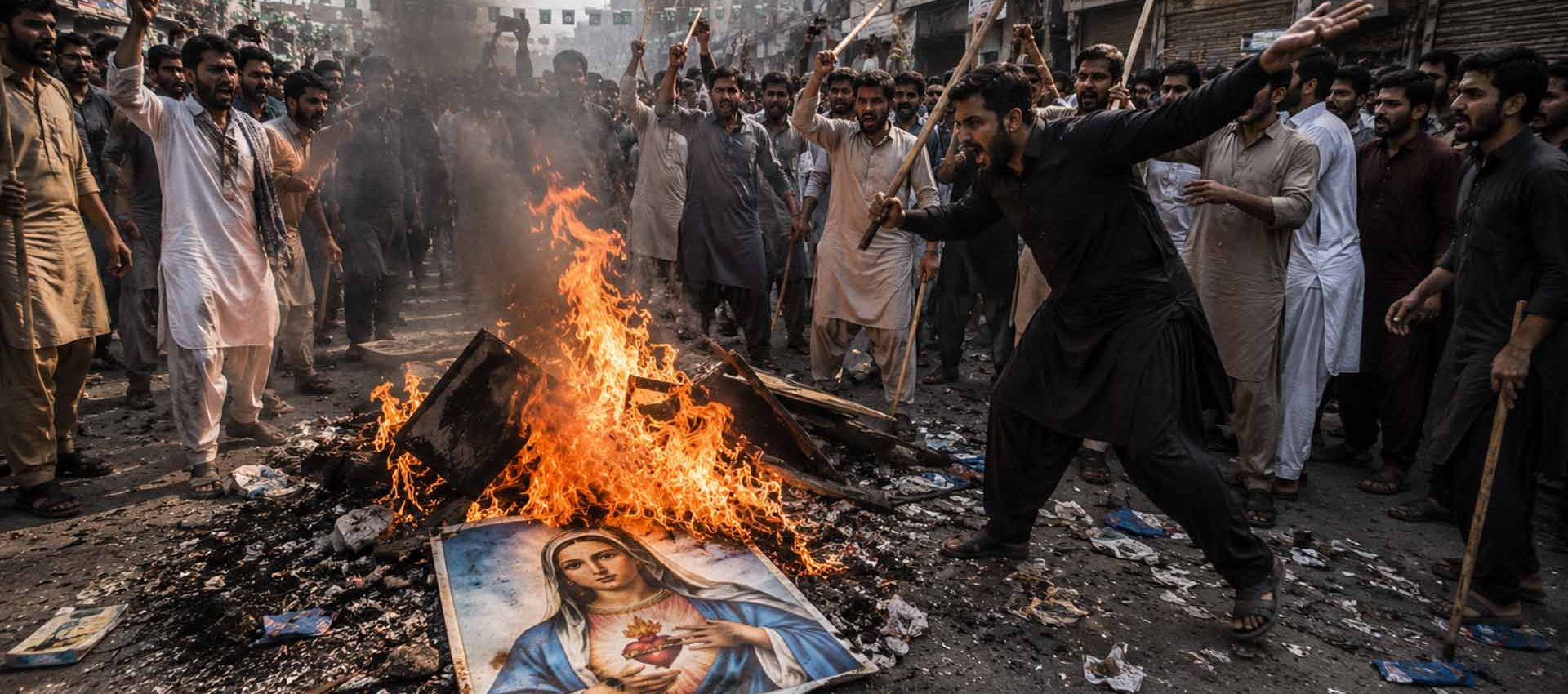 Christelijke gemeenschap getroffen door geweld na een beschuldiging van godslastering in Pakistan – illustratieve afbeelding